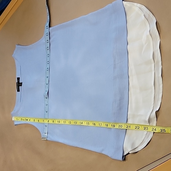 Banana Republic Size PXS Light Blue and White Layered-Look Sleeveless Top, NEW - Picture 5 of 10